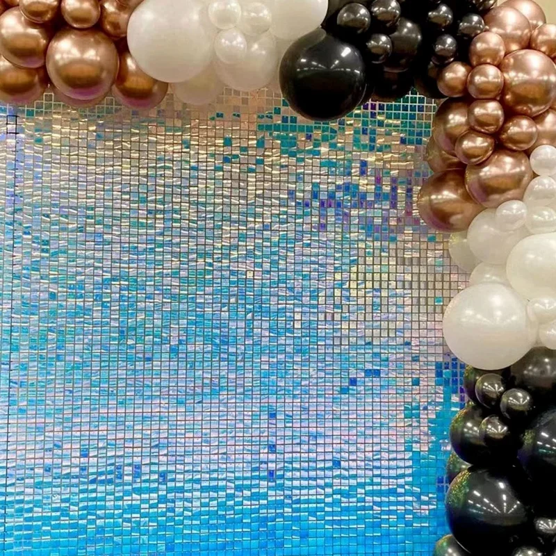 Party Backdrop Curtain Party Decoration Wall Backdrop Panels Party Supplies 16pcs Golden Sequin Backdrop Panels for Wedding Party Baby Shower Background Wall Decor 30x30cm
