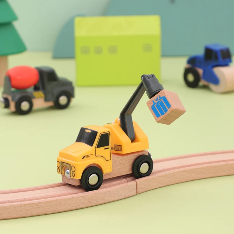 Wooden Bottom a Number Of Multifunctional Magnetic Car Scene Car Compatible With Various Brands Of Wooden Rail Children\'s Toys