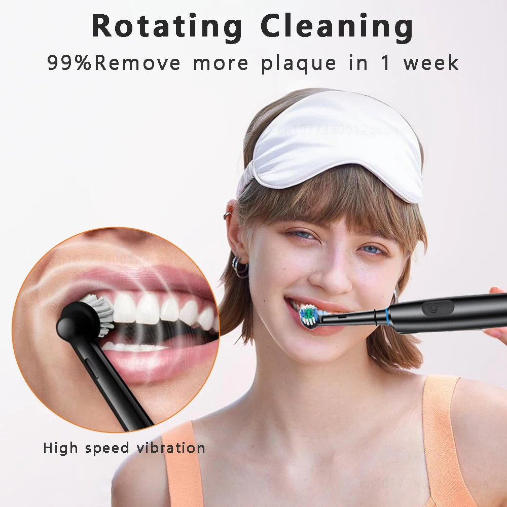 Electric Toothbrush for Adults Rechargeable Electric Toothbrush with 8 Brush Heads & Travel Case Rotary Electric Toothbrush 4