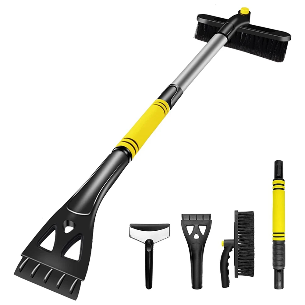 

32 inch Snow Brush and Detachable Ice Scrapers for Car Windshield, 3 in 1 Extendable Snow Brush with Ergonomic Foam