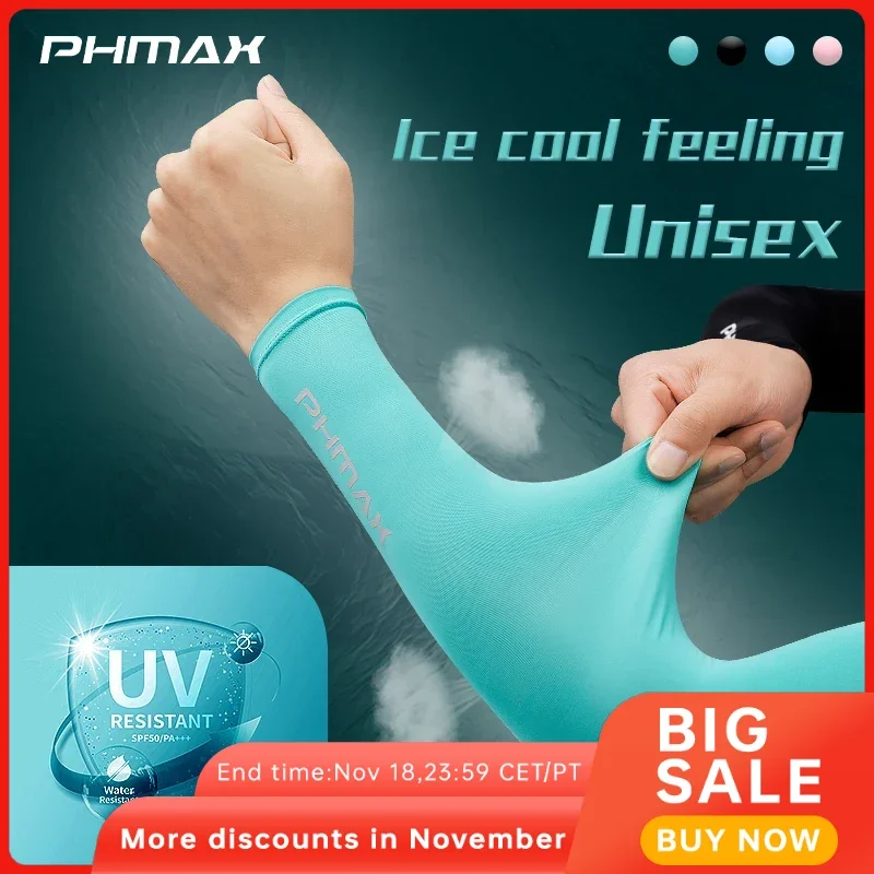 Sun Protection Arm Sleeves Arm Sleeves Cooling Arm Sleeves PHMAX Cycling Sleeves UV Protection Arm Sleeves Running Outdoor Sports Sunscreen Arm Covers Ice Silk Fitness Cycling Warmers