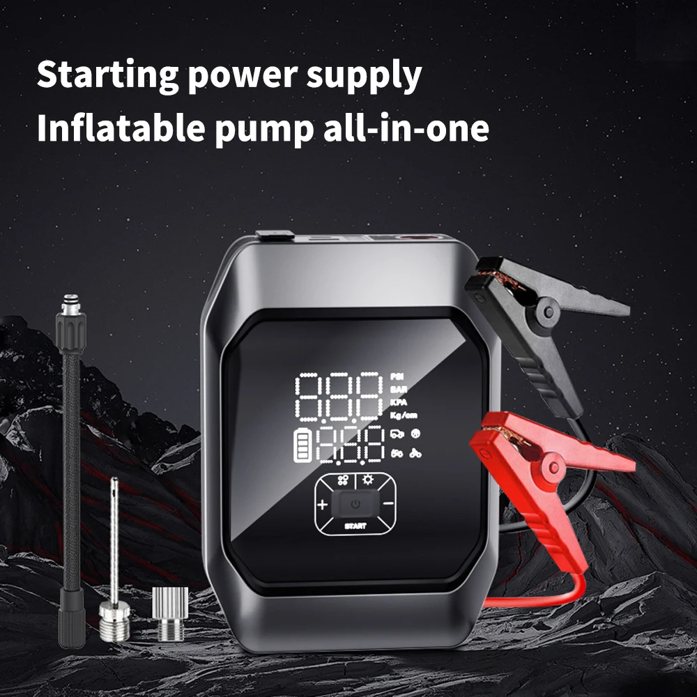 

Car Jump starter with Air Compressor Car Battery Charger with Air pump Tire inflator Car Battery Starter Booster Starting Device