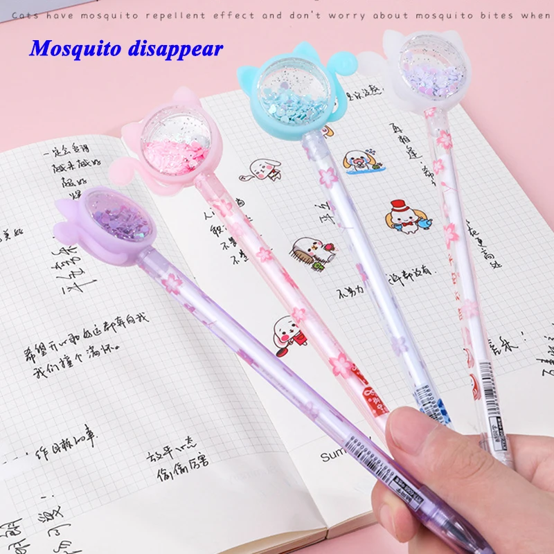 30Pcs Bulk Korean Kawaii Cute Pens Christmas Stationery Gift for Kids Girls  Funny Erasable Gel Pen Cool School Thing Blue Ink