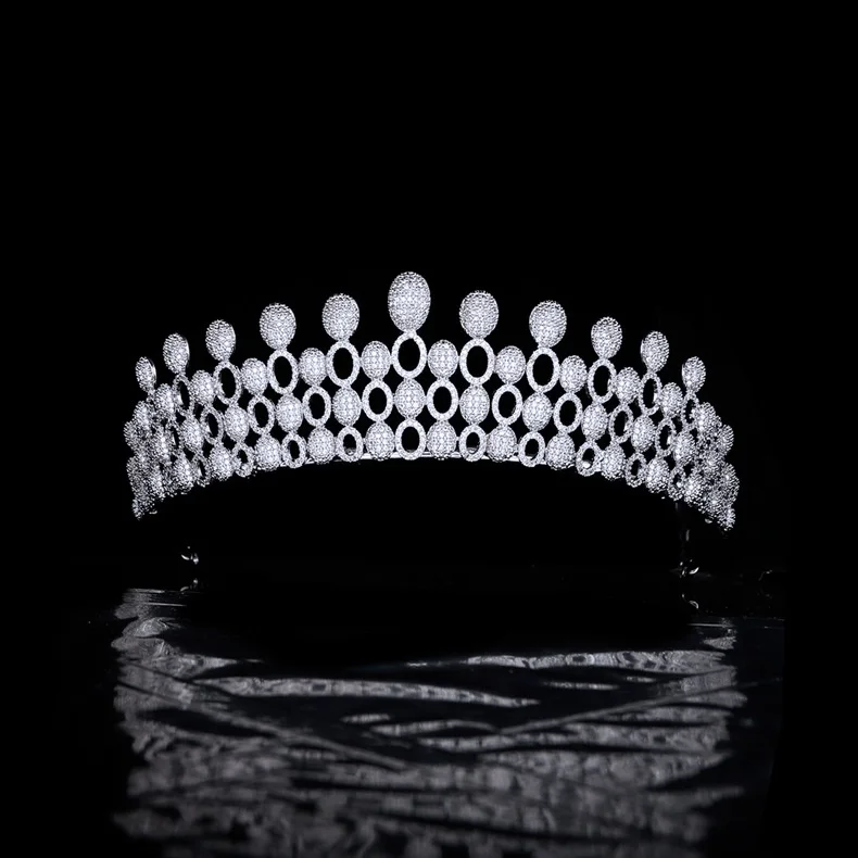 

New High-End Hair Accessories Bridal Wedding Zircon Crown Wedding Headdress Wedding Accessories Cross-Border Geometric Ornament