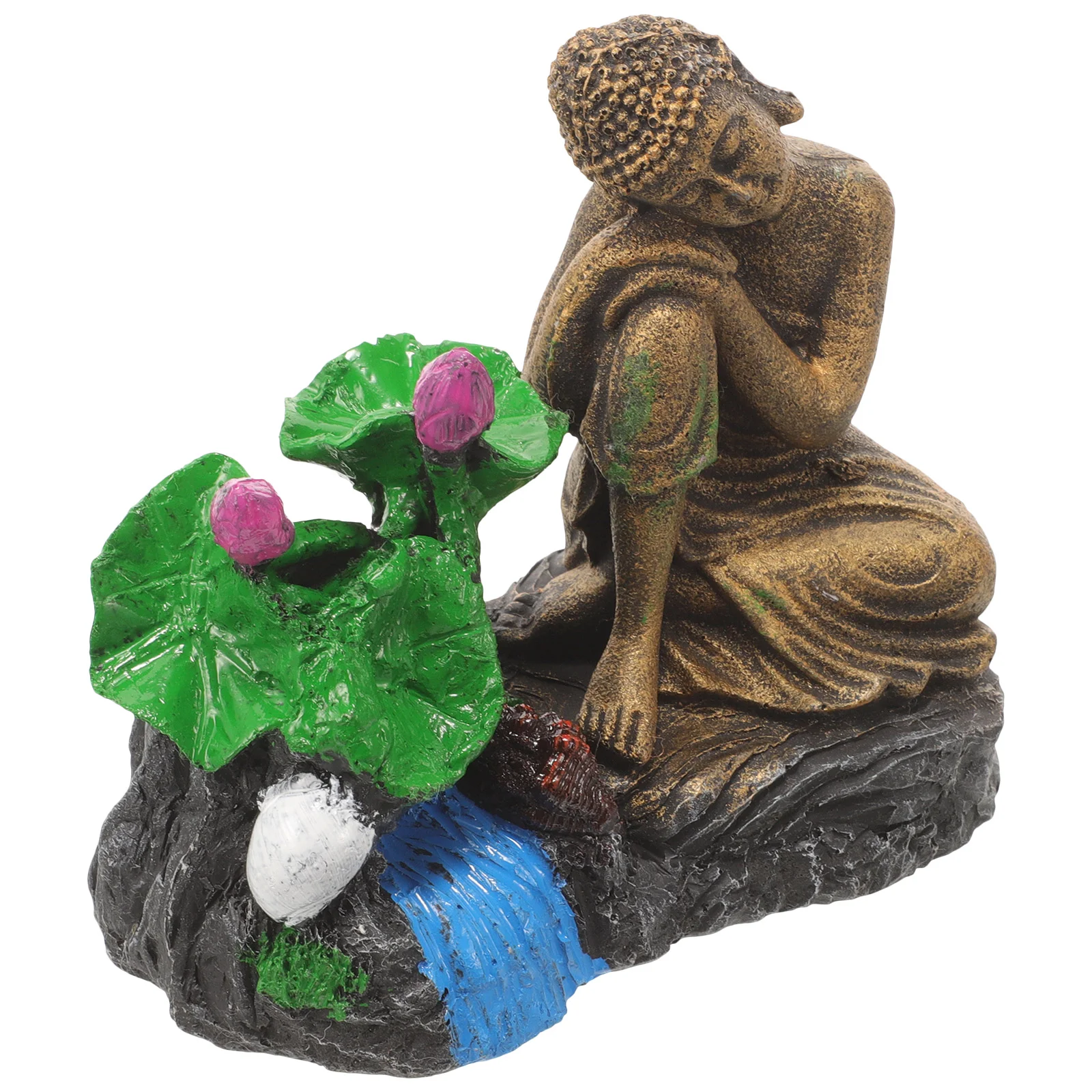 

Fish Tank Buddha Statue Ornament Garden Underwater Sculpture Traditional Home Decor Resin Aquarium