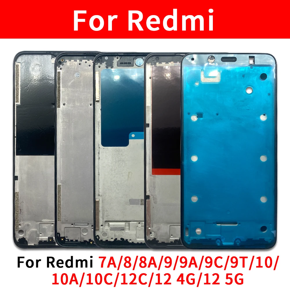 

20 Pcs For Xiaomi Redmi 10 10A 10C 7A 8 8A 9 9A 9C 9T 12 12C 4G 5G LCD Housing Front Middle Frame Cover