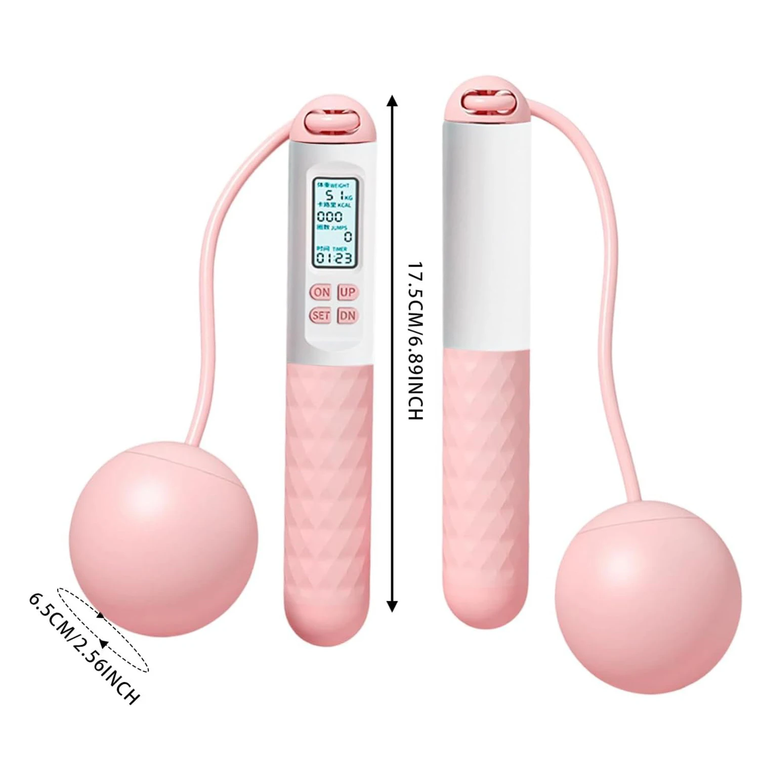 Cordless Jump Rope With Counter Home Workout Equipment Skipping Rope With Heavy Balls Sports Fitness Training Exercise Workouts