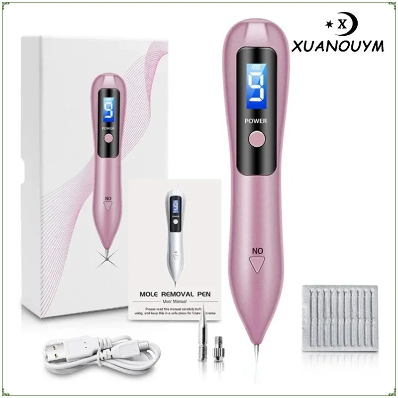 9 Level LCD Face Skin Dark Spot Remover Mole Tattoo Removal Laser Plasma Pen Machine Facial Freckle Tag Wart Removal Portable