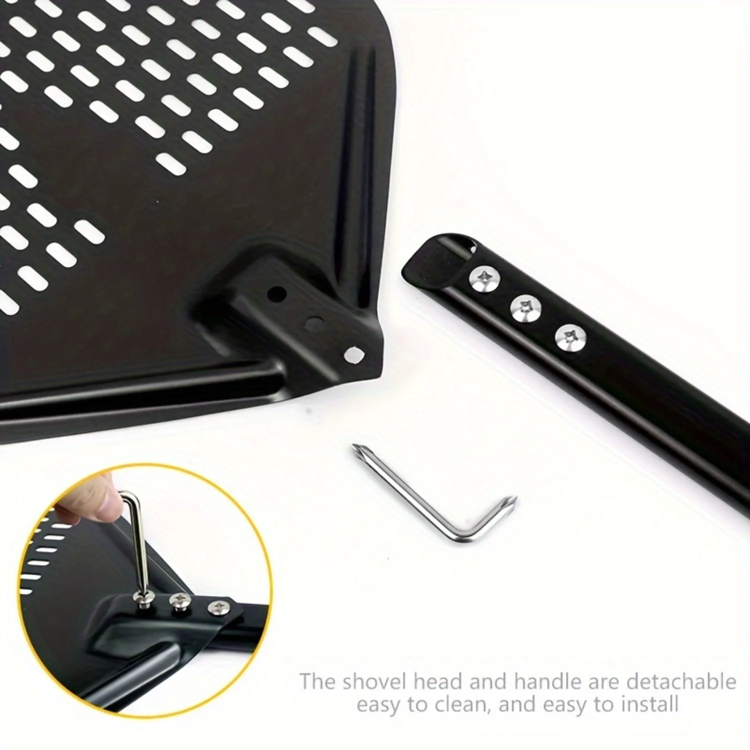 1pc Aluminum Pizza Peel Pizza Spatula Paddle Creative Scraper Paddle Metal Peel With Handle Super Access