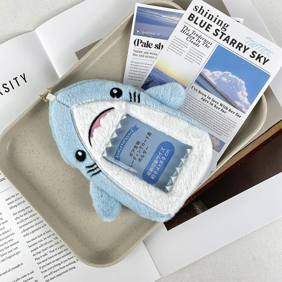Shark plush card sleeve photo storage card decoration doll identity collection packaging couple gifts
