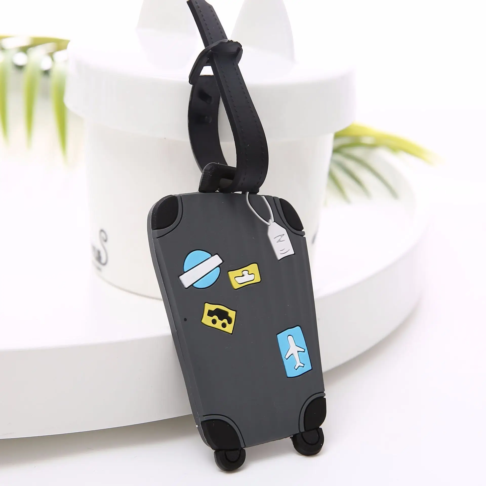 Adorable Silicone Cartoon Luggage Identifier with Strap