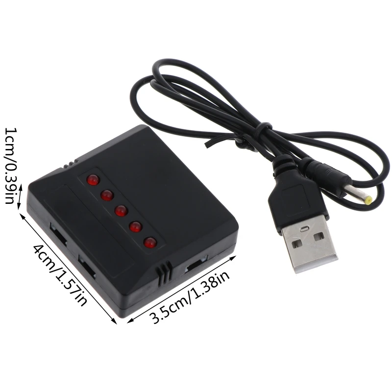 5 in 1 3.7V Lipo Battery Charger USB Port with LED Indicated for KY601S SYMA X5 X5S X5C X5SC X5SH X5SW Drone W3JD drone battery charger lipo battery charger