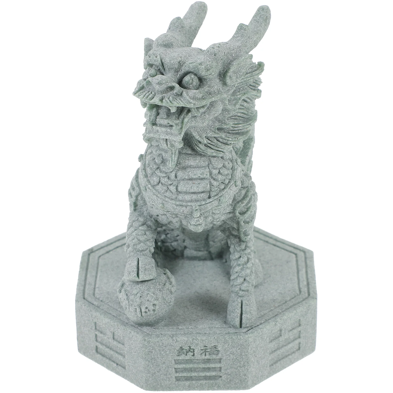 

Qingsha Stone Unicorn Animals Sculpture & Crafts Sandstone Garden Decor Kylin Ornament Green Decoration Models