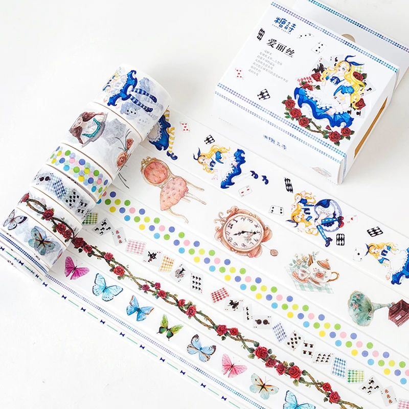 

30mm Wide Alice Dream World Fairy Tale Fantasy Decoration Washi Tape DIY Planner Scrapbooking Diary Masking Tape Escolar