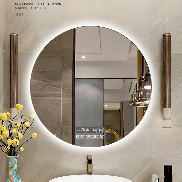 Description Picture 6 of itemRound Bathroom Mirror Lights Led Bright Magnifying Smart Bathroom Mirror Anti Fog Espejo Con Luz Shower Accessories