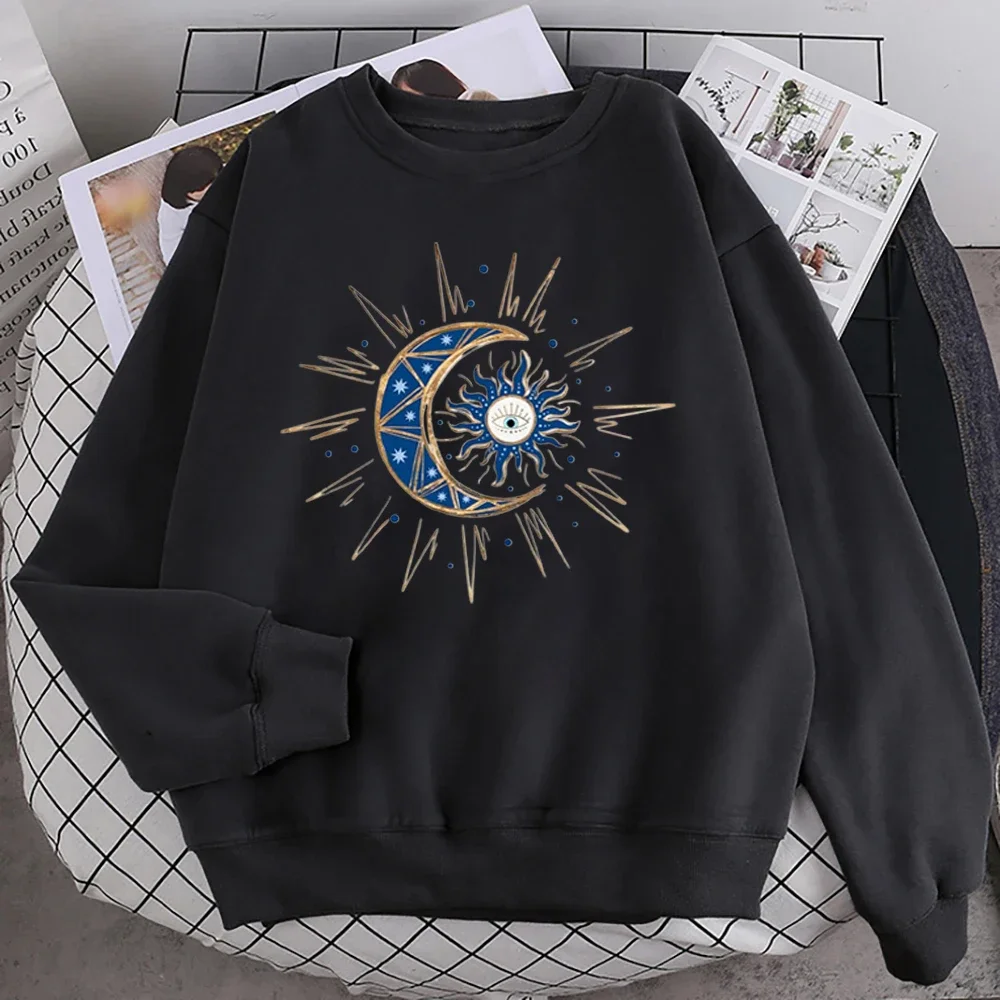 New Vintage Devil's Eye Printing Graphic Hoodie Women Autumn Casual Street Fashion Loose Soft Y2K Streetwear Long Sleeve Clothes 3