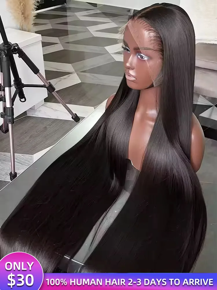 30Inch Bone Straight Human Hair Wigs 13x6 Straight Lace Front Human Hair Wigs 250Density 360Full Lace Brazilian Human Hair Wigs