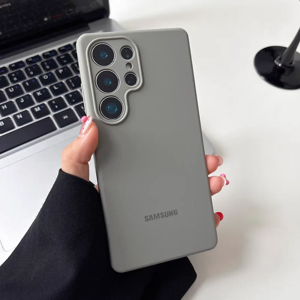 Premium Liquid Silicone Case with Full Camera Protector and Original Logo - Includes Box