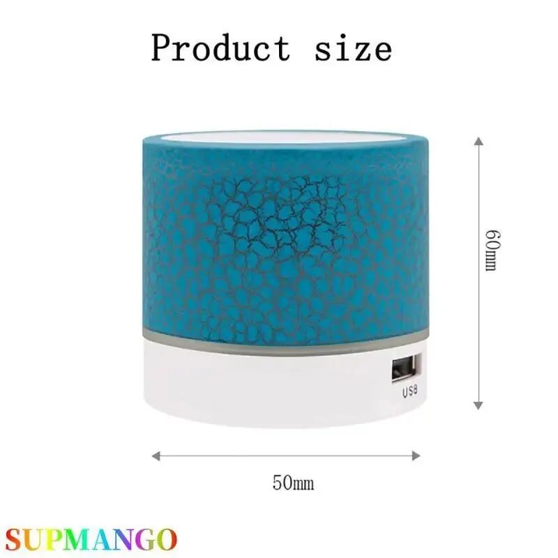 Bluetooth Speaker Mini Portable Car Audio A9 Dazzling Crack LED Wireless TF Card
