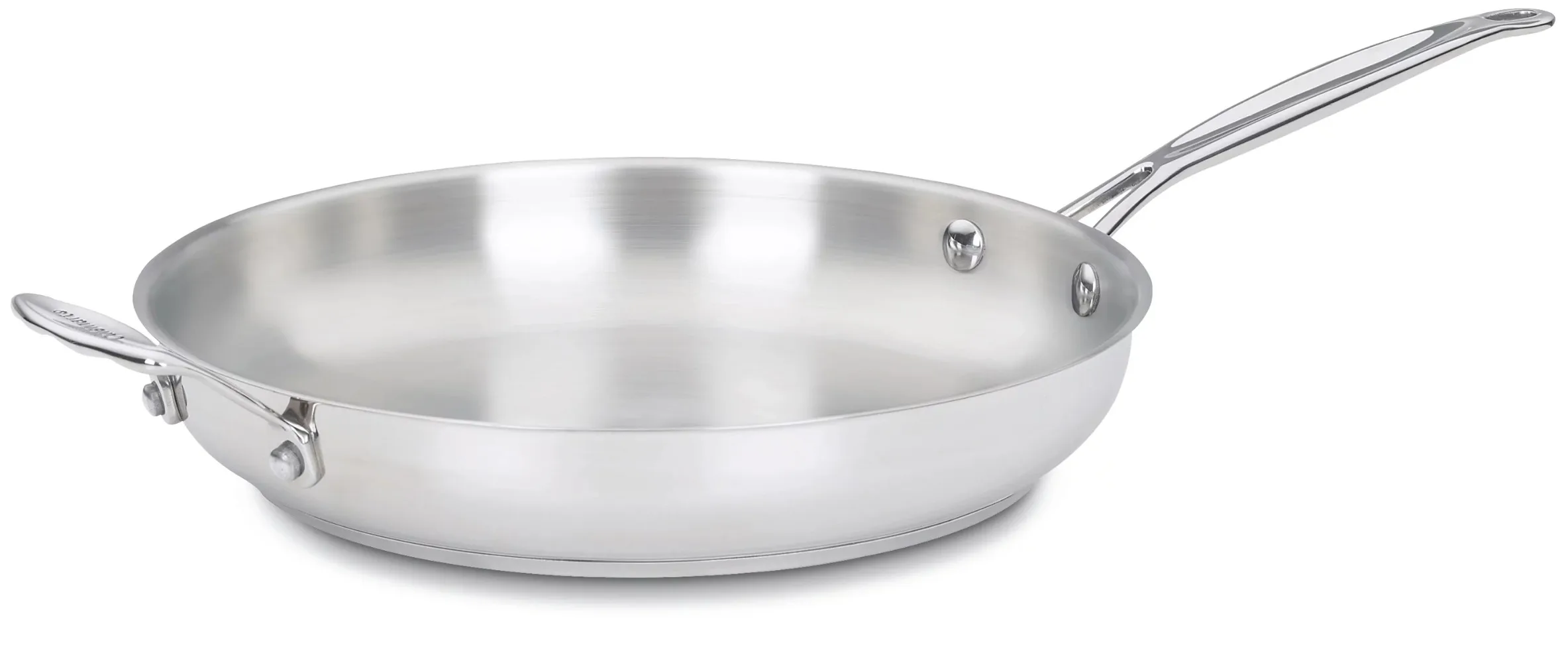 

12 Inch Frying Pan with Assistant Handle and Stainless Steel Bottom for Quick and Uniform Heating