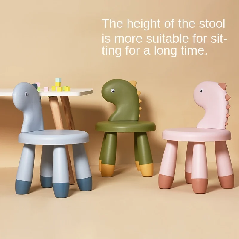 Children's Backrest Chair Home Thickened Non-slip Cartoon Creative Dinosaur Animal Baby Stool Dropshipping