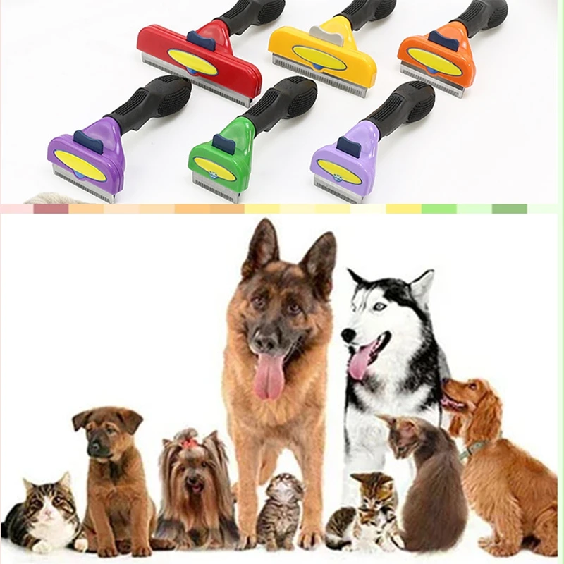 مشط شعر للحيوانات الأليفة، فرشاة نعرات مناسبة للجراء والقطط، شعر طويل خفيف/شعر قصير، فرشاة إزالة شعر الحيوانات الأليفة، مستلزمات الحيوانات الأليفة