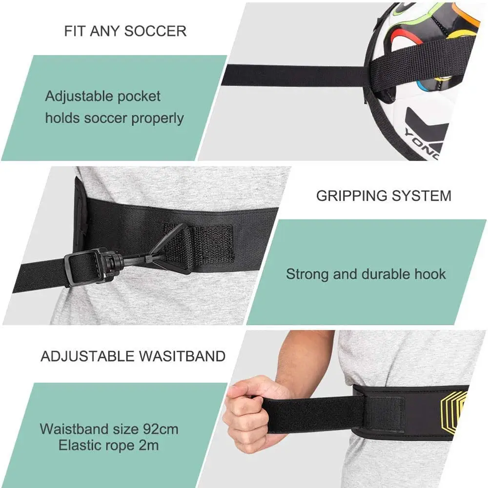 2/4/6pcs Football Kick Trainer Soccer Training Aids Throw Sole Practice Equipment for Kids with Adjustable Belt Elastic Rope