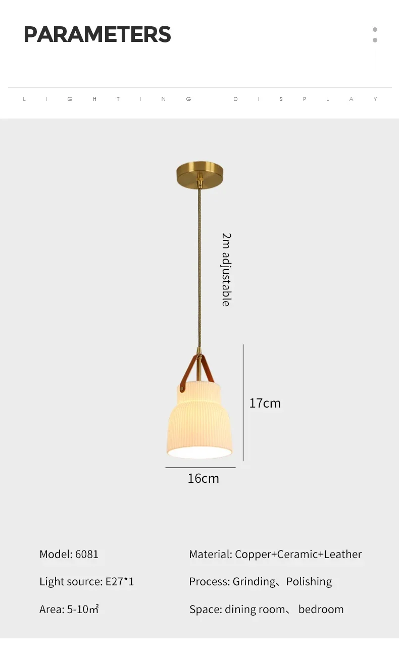 Description Picture 4 of itemModern Minimalist Plaster Pendant Lamp Indoor Creative Retro Hanging Lamp For Living Room Dining Hall Bedroom Cafe Bar Droplight