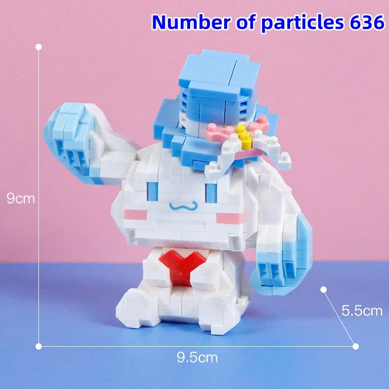 Sanrio Building Block Unicorn Hot Air Balloon Moon Cinnamoroll Model Kawaii Assembled Children's Toy Christmas Birthday Gift 6