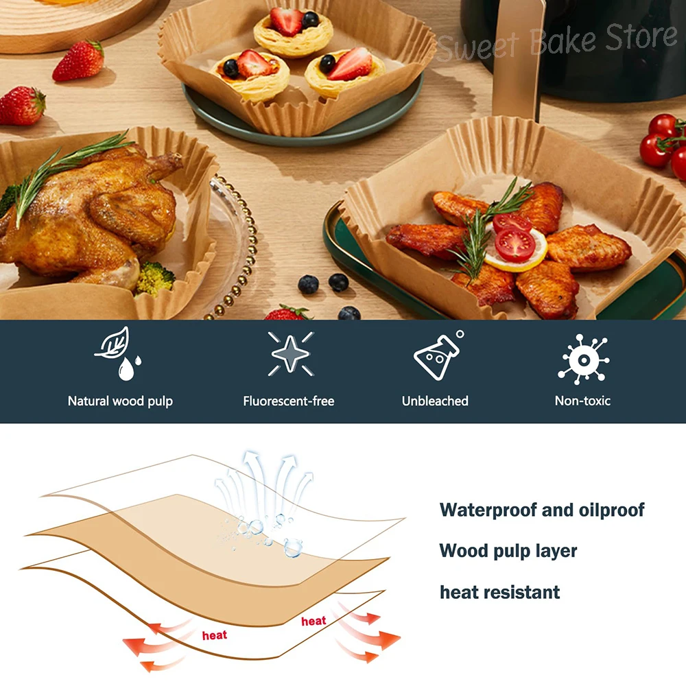 20cm Disposable Air Fryer Parchment Paper for Cecotec and Ninja