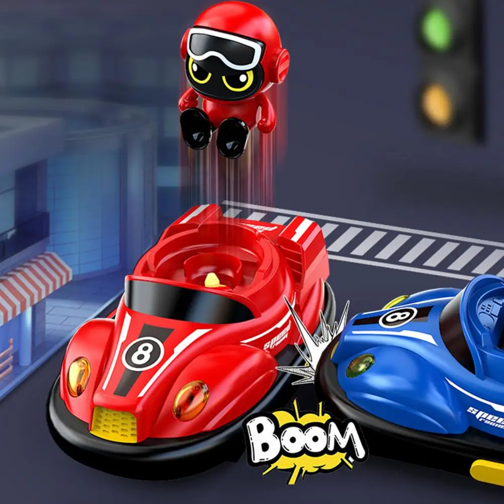 Children Bumper Car Toy Remote Control Bumper Car Toy Set for Parent-child Play Light Music Features 2 Players for Toddlers 3