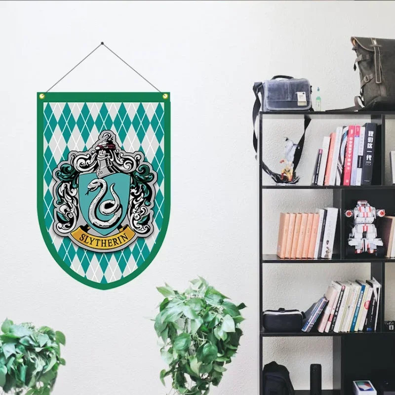 Harries Potters Flag Semicerchio Hanging Magic Academy Hogwarts Gryffindor Hufflepuff 75X50Cm Flag Room Ciondolo Decorativo Regali