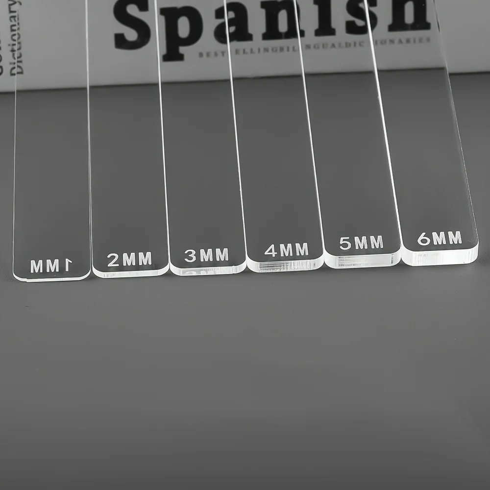 12개의 투명 아크릴 두께 측정자, 부드러운 점토 레벨러, 각 두께별 각 2개씩: 1, 2, 3, 4, 5, 6 밀리미터