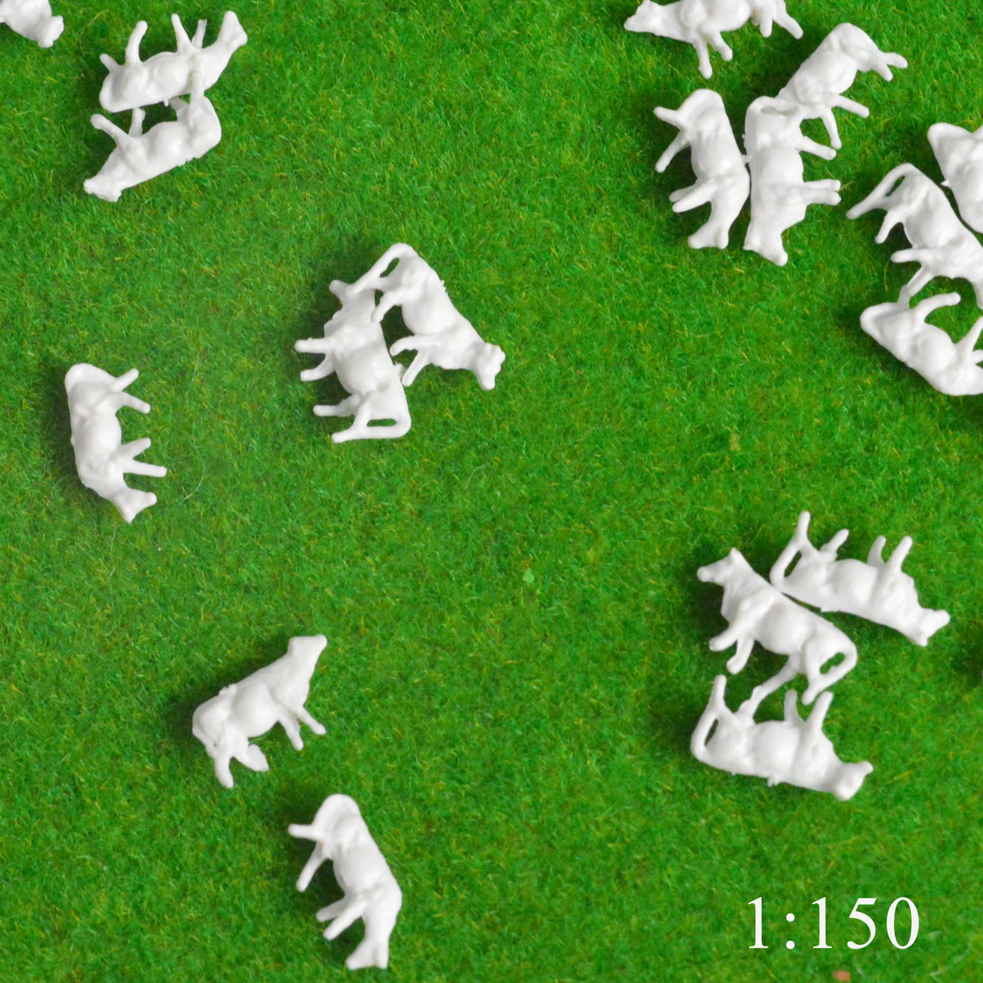 HO/N Maßstab Modell Miniatur Pferde Kühe Bauernhof Tiere 1:87 1:150 ABS Kunststoff Spielzeug Für Prairie Szene Layout Diorama Kits 10 Stücke – Detail 13