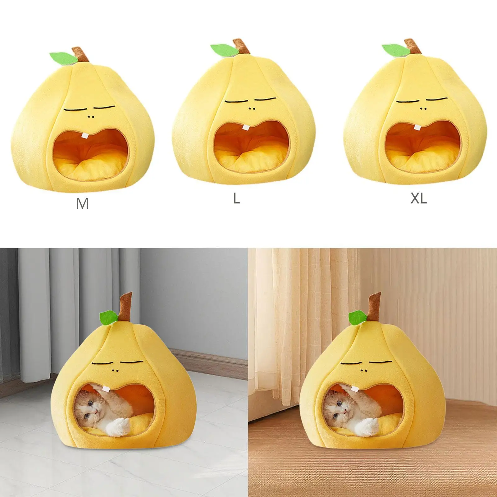 Semi Closed Cat Nest Pet Supplies Cozy AntiSlip Bottom Hideout Cat Tent Dog Cat Bed for Dogs Cats Kitten Puppy Small Animals