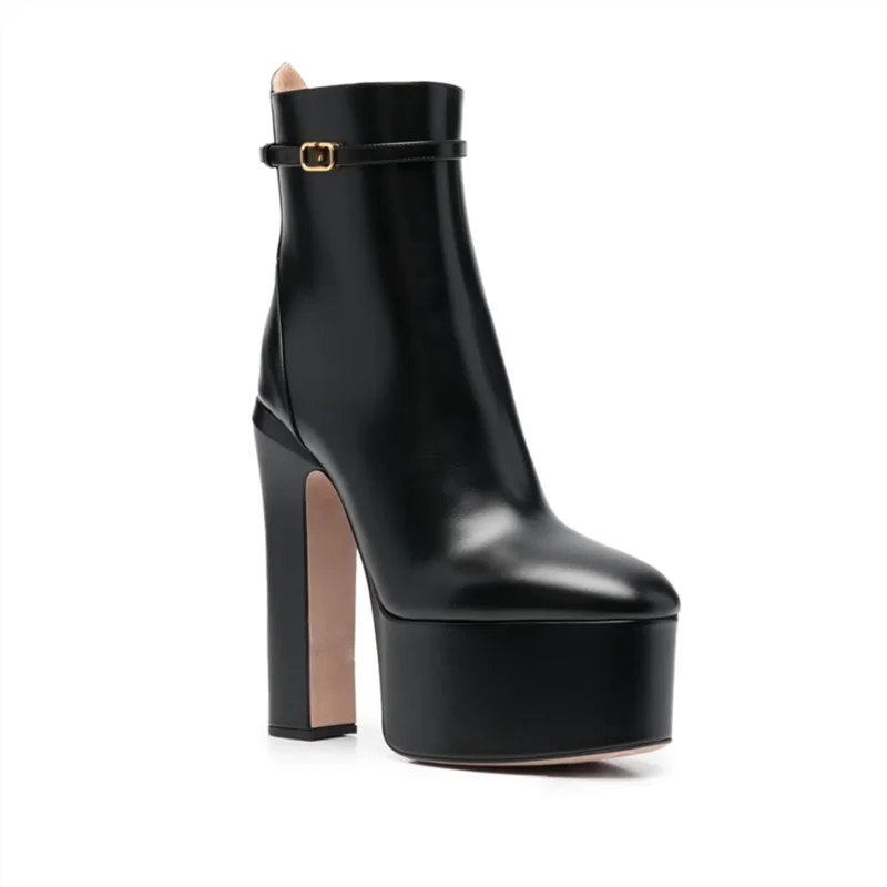 High-Heeled Women's Platform Ankle Strap Boots Catwalk Fashion ...