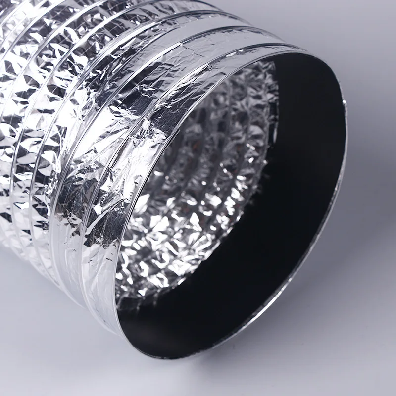 Ventilation Ducting Aluminum Foil Double-Layer Thickened Air Ducting Flexible Duct Hose For Tumble Dryer, Extractor Fan, Grow Tent, 2 Clamps Include(2m,150mm
