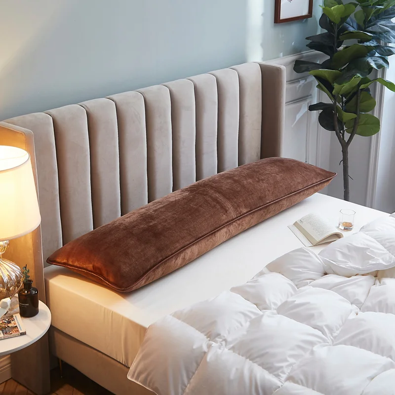 Soft Flannel Long Pillow Case Large Size Comfortable Lover Sleeping