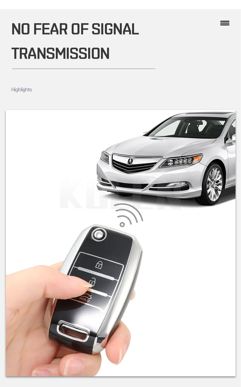 TPU Car Flip Key Case Cover Shell Fob per KIA RIO 3 K2 Ceed Cerato K3 K5 Sorento Sportage Soul K4 Picanto Optima Forte Stinger - S54bdd90c653b419e913dae68be863fdcD