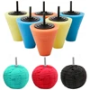 Drill Buffing Sponge Pads Polishing Cone Sponge Ball Burnishing Kit For Automotive Car Wheels Hub Care Metal Plastic Glass 1