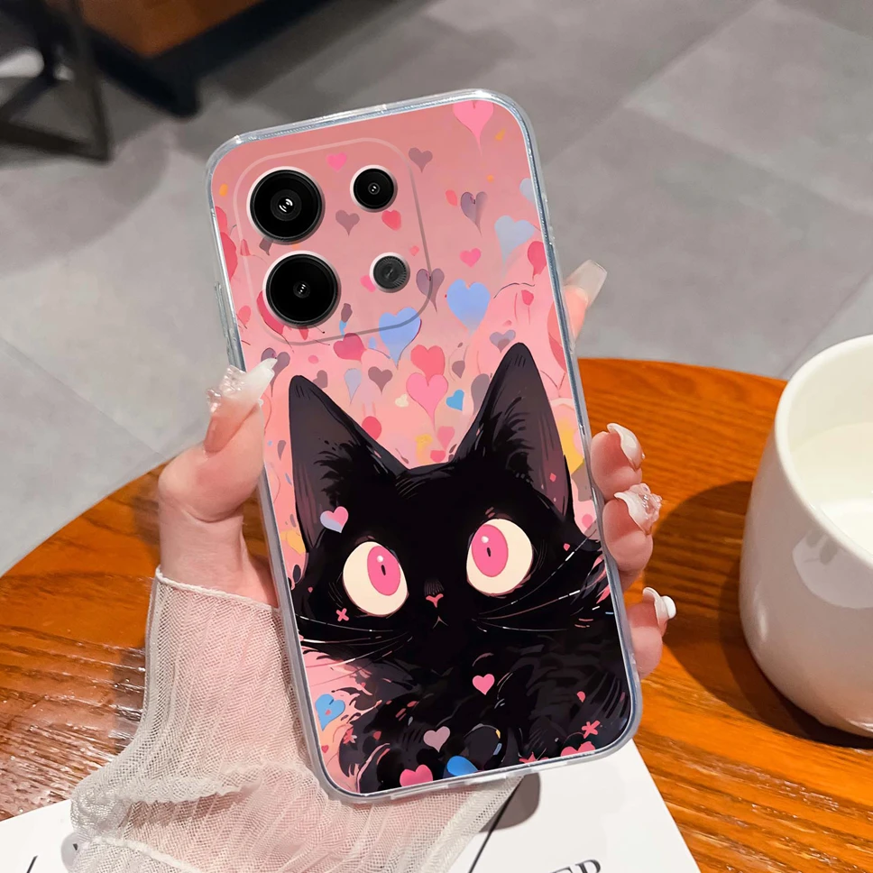 Floral Love Heart Clear Soft TPU Shockproof Phone Case