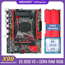

MACHINIST X99 Motherboard LGA 2011-3 Set With Xeon E5 2630 V3 CPU Processor DDR4 16GB(2*8GB) 2666Mhz RAM Memory M-ATX X99-RS9