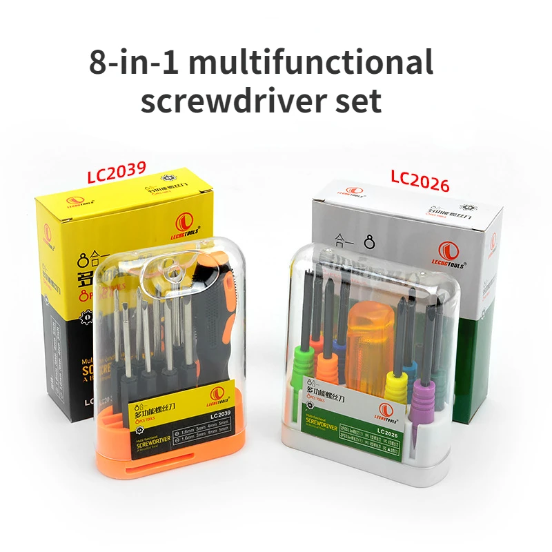 Hardware Changing Head Screwdriver 8 in 1 Multifunctional Screwdriver with Magnetic Screwdriver Household Emergency Tool