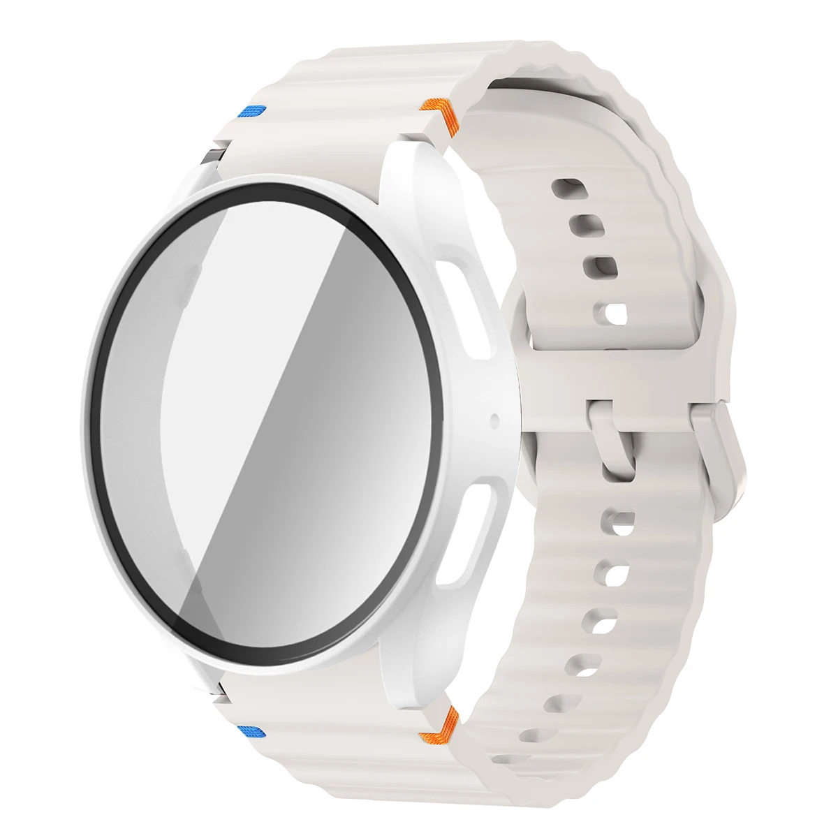 Silicone Watch Strap with Case and Screen Protector for 40-44mm Smartwatches - Durable Wrist Accessory