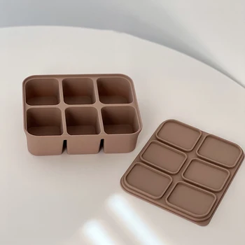 아기용 아이스 큐브 트레이, 뚜껑이 달린 실리콘, 유연한 음료용 아이스 몰드, 아기 식품 보관 몰드, BPA 프리