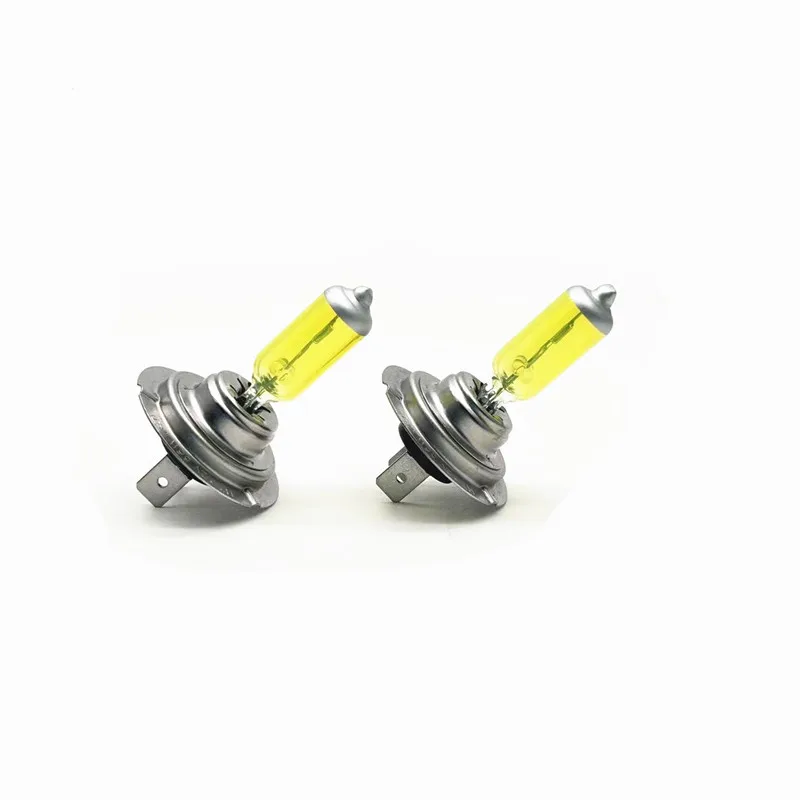 2 Pcs H7 12V 55W Yellow Lights 3000K Car Lights Accessories Headlight Auto Fog Lamps Halogen Bulbs 2