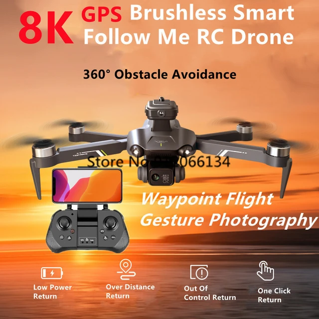 360° Obstacle Avoidance Brushless GPS WIFI RC Drone 4K ESC 2KM