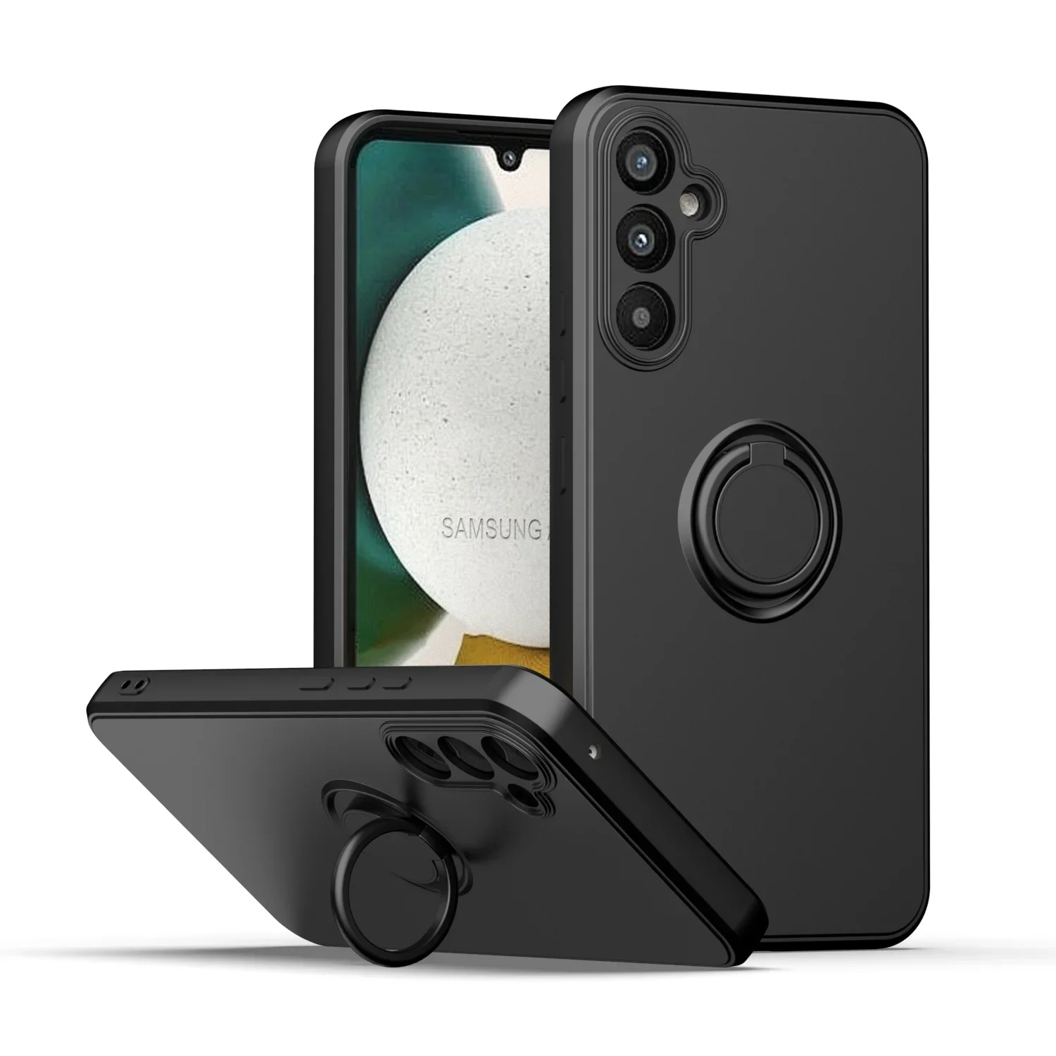 Magnetic Holder Ring Case - Liquid Silicone Phone Cover