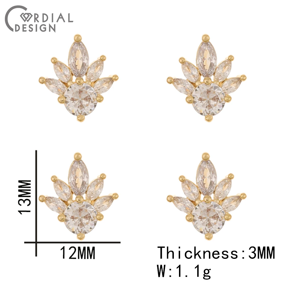 Cordial Design 50Pcs Genuine Gold Plating/Cubic Zircon/Multi Shapes/DIY Fingernail Accessories/Jewelry Findings & Components - cordial