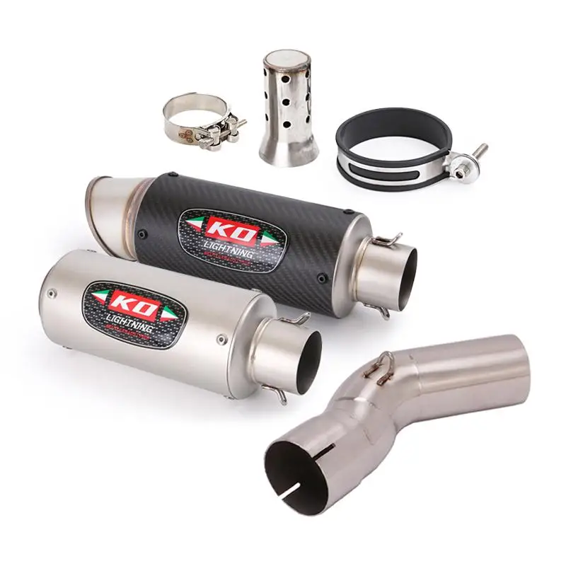 51MM Exhaust Pipe For KAWASAKI ZX10R 11-22 Motorcycle Muffler Mid Link Pipe Carbon Steel Escape Connect Tube With DB Killer - Image 2